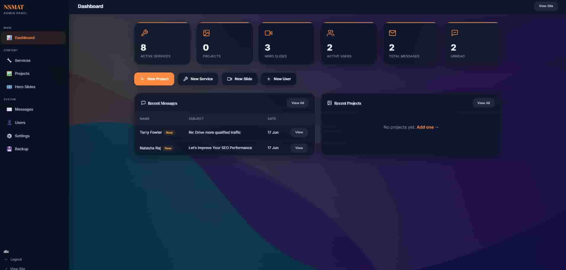 NSMAT screenshot